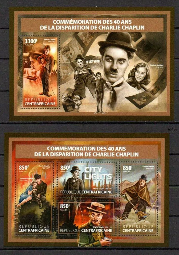 Centrální Afrika známky, Charlie Chaplin