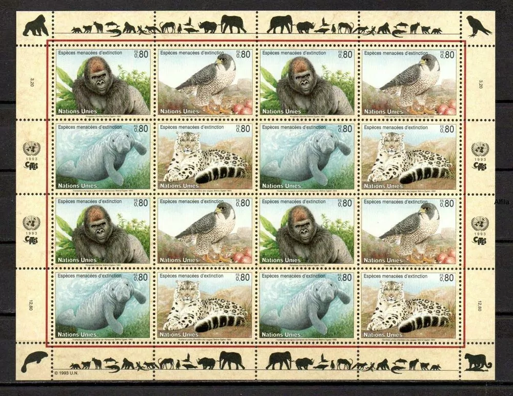 United Nations Fauna známky