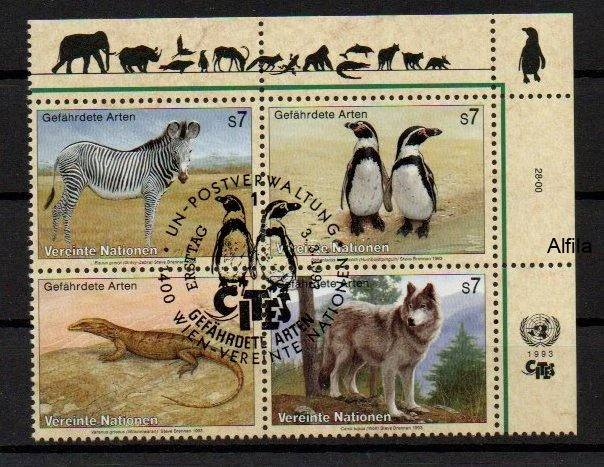 United Nations Fauna známky