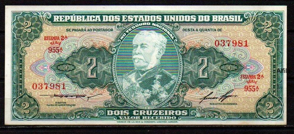 Brazílie 2 Cruzeiros 1956-58 UNC P.157Ac