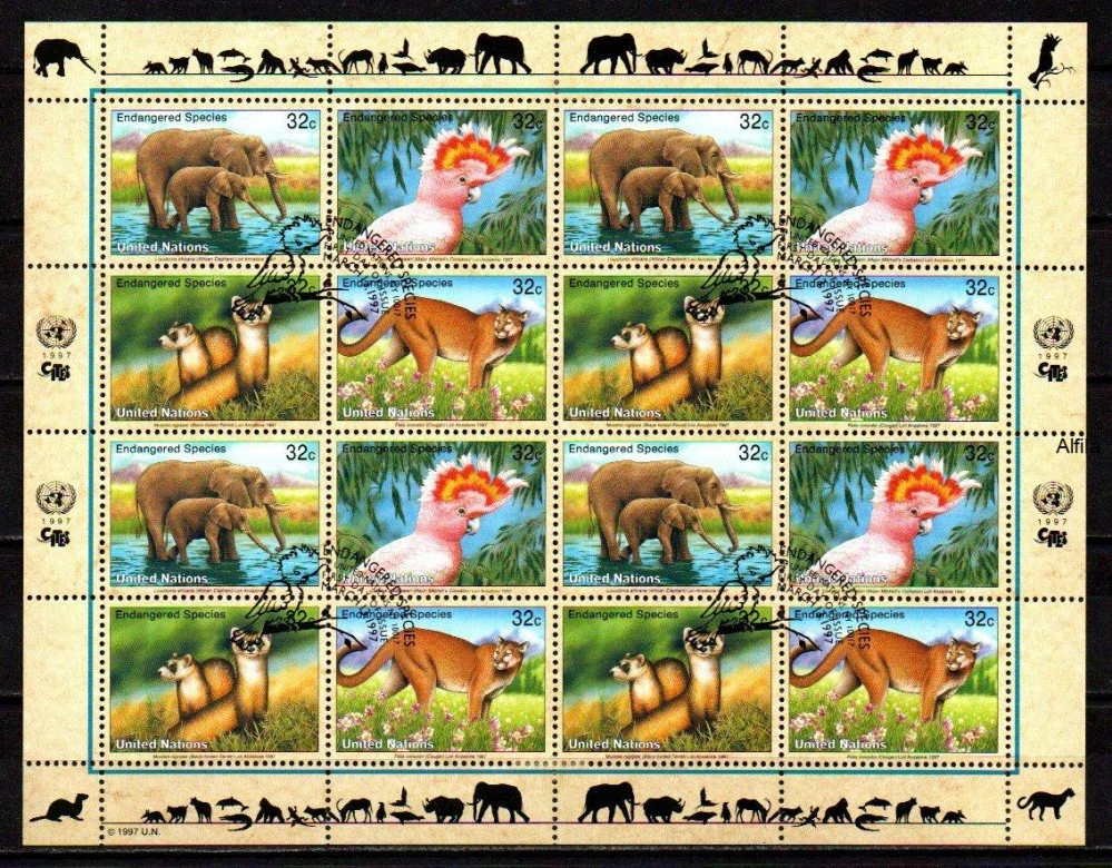 United Nations Fauna známky
