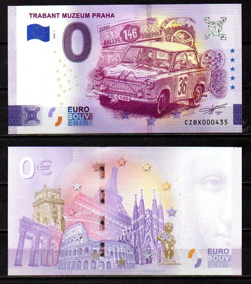 0 Euro Souvenir, ČR, 2026, TRABANT MUZEUM PRAHA