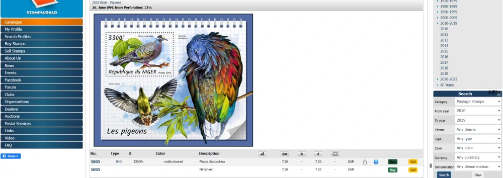 Niger známky, 2018, kat: 15,5 €