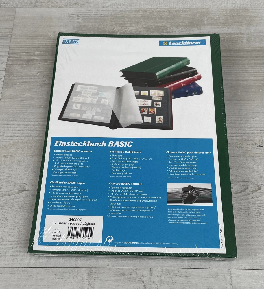 Zásobník Leuchtturm - A4/32, nevatované desky BASIC - zelená