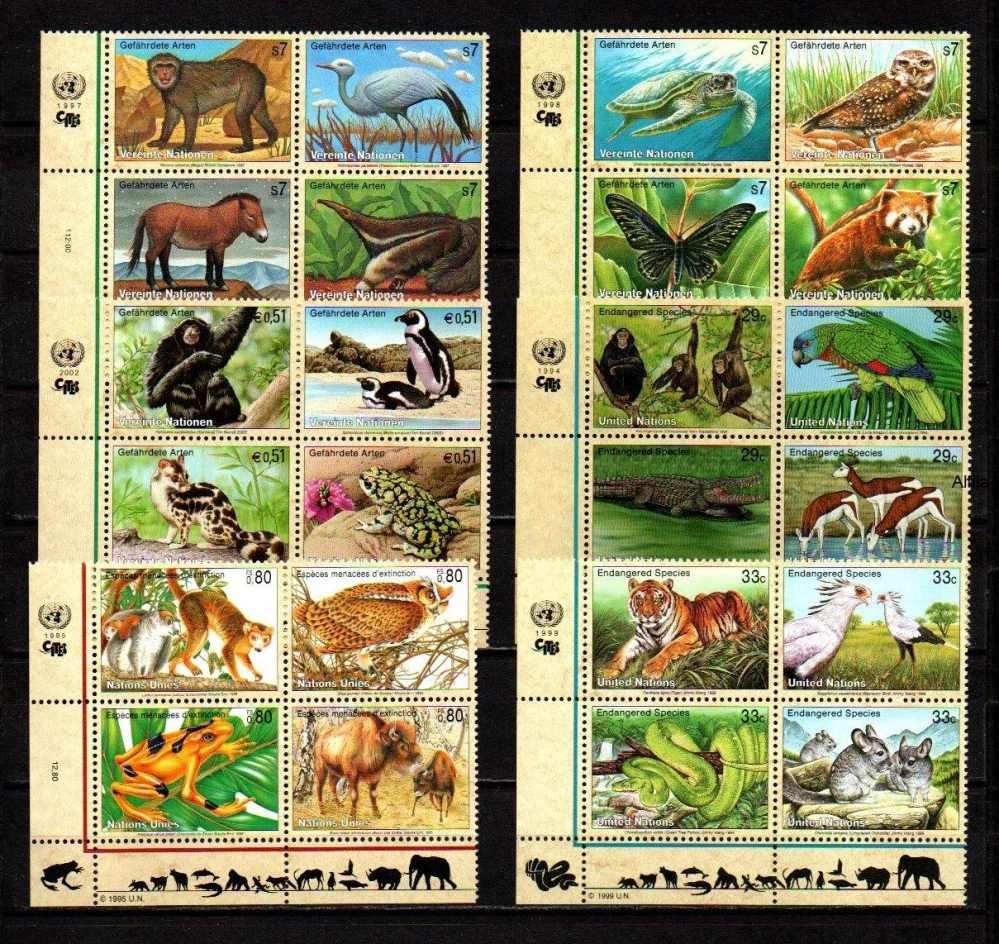 Vereinte nationen známky, sestava fauna, 1997