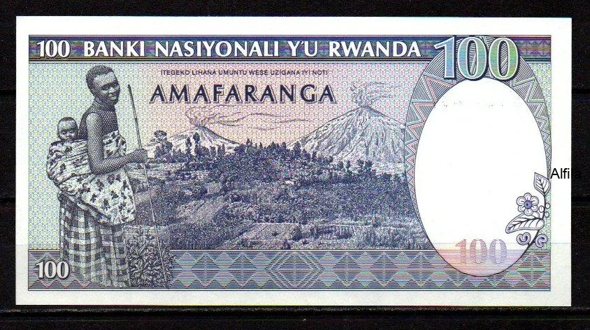 Rwanda 100 Francs 1989 UNC P.19