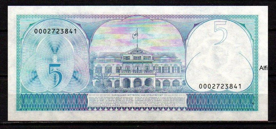 Surinam 5 Gulden 1982 UNC P.125