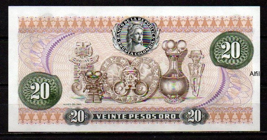 Kolumbie 20 Pesos oro 1982 UNC P.409d