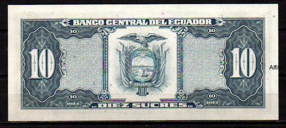 Ekvádor 10 Sucres 1986 UNC P.121a