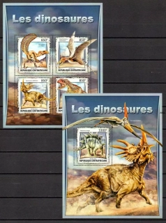 Centrál. Afrika známky, dinosaurs