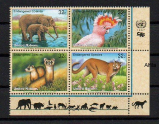 United Nations Fauna známky