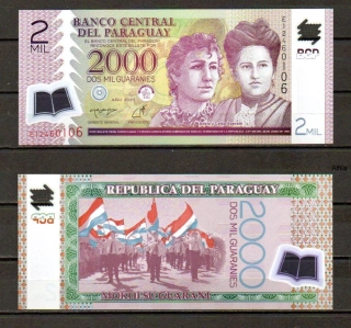 Paraguay 2000 Guaranies 2023 UNC polymer