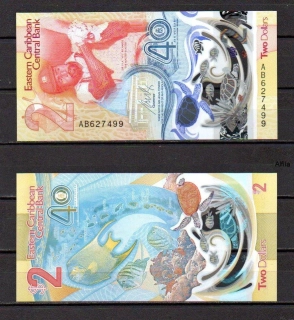 Východní Karibik 2 Dollars 2023 UNC polymer