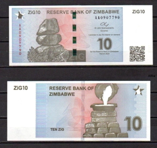 Zimbabwe 10 Zig 2024 UNC