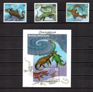 Somali známky, marine dinosaurs