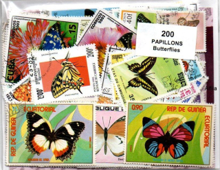Balíček známek , Motýli - 200 ks