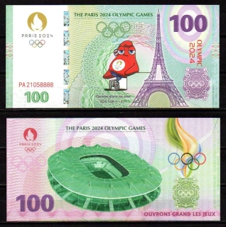 Pamětní bankovka 100 Paříž 2024 OH UNC