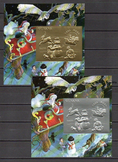 Guyana známky, vánoce, děti, fauna 80 €