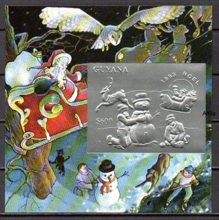 Guyana známky, vánoce, děti, fauna 