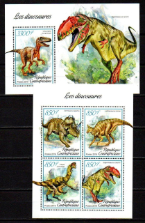 Centrální afrika známky, dino, 2019