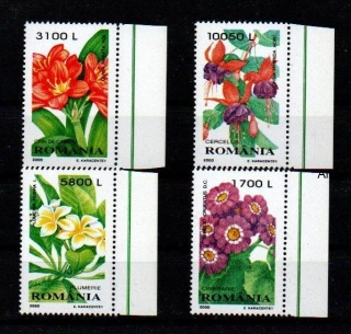 Rumunsko známky, květiny, fuchsia, 2000