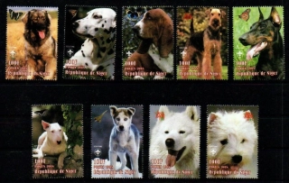 Niger známky, psi, 1998