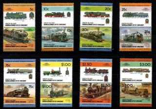 Union island st. Vincent známky, lokomotivy