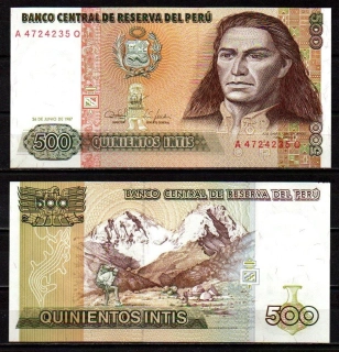 Peru 500 Intis 1987 UNC P.134b