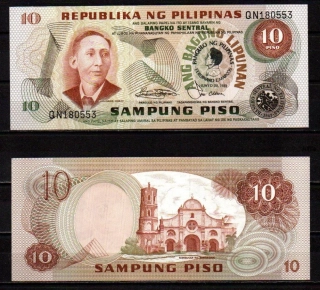 Filipíny 10 Piso 1981 UNC P.167