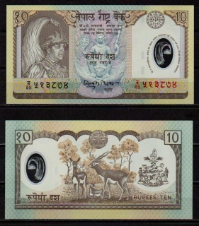 Nepál 10 Rupees 2002 UNC polymer P.45