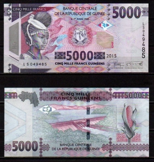 Guinea 5000 Francs 2015 UNC P.49