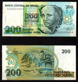 Brazílie 200 Cruzeiros 1990 UNC P.225b 