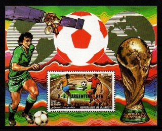 Džibutsko známky 1986 ** fotbal přetisk
