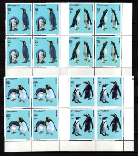 Somali známky 2001 ** tučňáci čtyřbloky