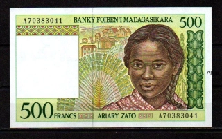 Madagaskar 500 Francs 1994 UNC P.75a