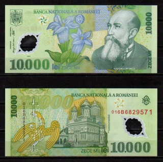 Rumunsko 10000 Lei 2001 UNC polymer P.112b