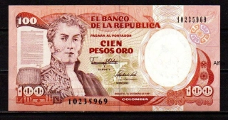 Kolumbie 100 Pesos 1991 UNC P.426e