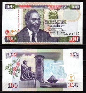 Keňa 100 Shillings 2010 UNC P.48e