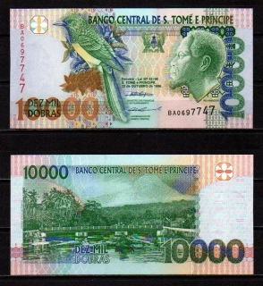 Svatý Tomáš a Princův ostrov 10000 Dobras 1996 UNC P.66a