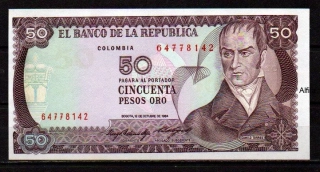Kolumbie 50 Pesos 1984 UNC P.425a 