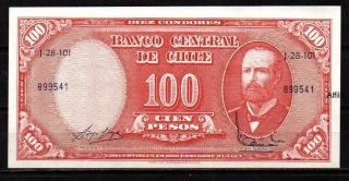 Chile 100 Centesimos 1960-61 UNC P.127
