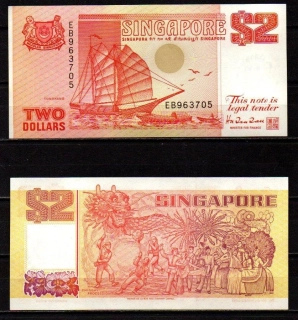 Singapur 2 Dollars 1990 UNC P.27