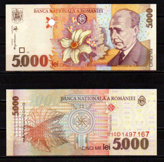 Rumunsko 5000 Lei 1998 UNC P.107b