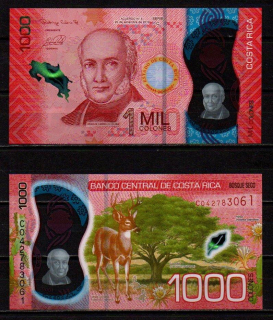 Kostarika 1000 Colones 1989 UNC P.280 polymer