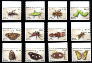 Cook Isl.  známky, entomologie, 2014, 50 €