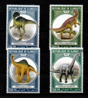 Djibouti známky, dinosauři 2020