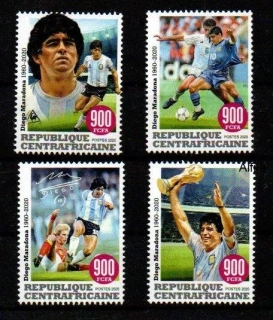 Centrální Afrika známky, 2020, Maradona