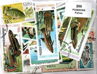 Balíček známek , Ryby - 200 ks