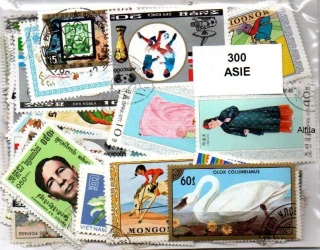 Balíček známek , Asie - 300 ks 