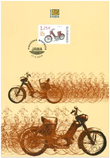 Nálepný list - Technické pamiatky: Historické motocykle – Jawa 50/550 Pionier